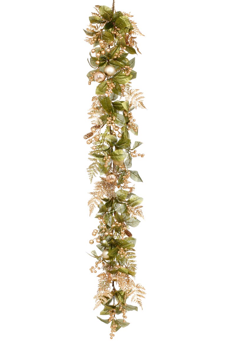 Luxe Leaf Berry Garland, Set of 2, Main, color, Gold