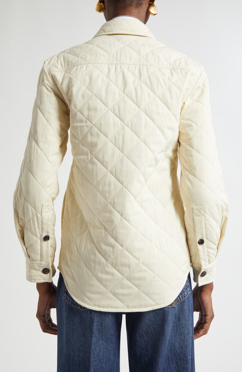 Bottega Veneta Quilted Cotton Blend Overshirt, Alternate, color, 9028 Sea Salt