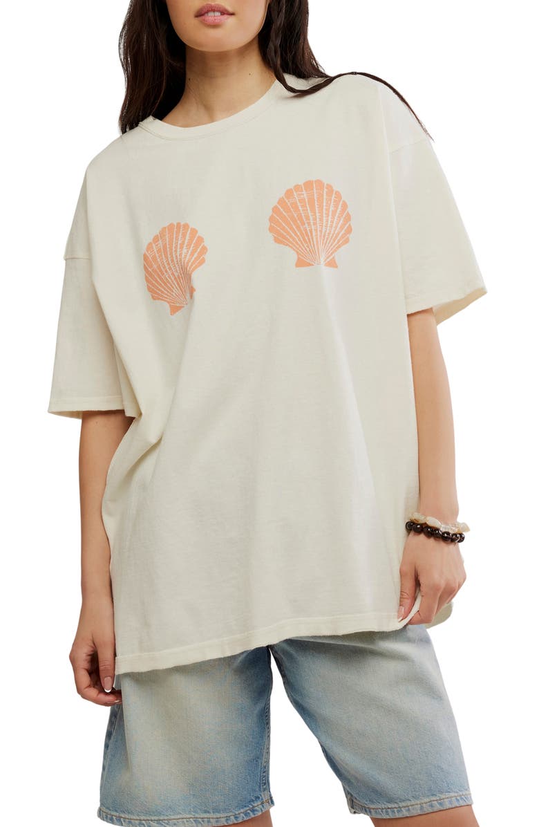 Free People Shell Oversize Cotton Graphic T-Shirt, Main, color, Ivory
