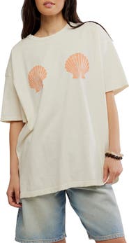 Free People Shell Oversize Cotton Graphic T-Shirt