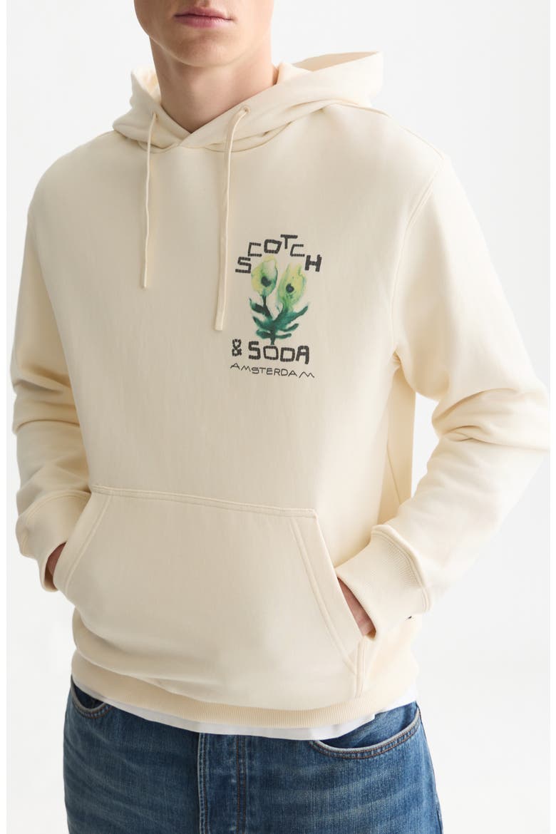Graphic Cotton Hoodie, Main, color, EGGNOG