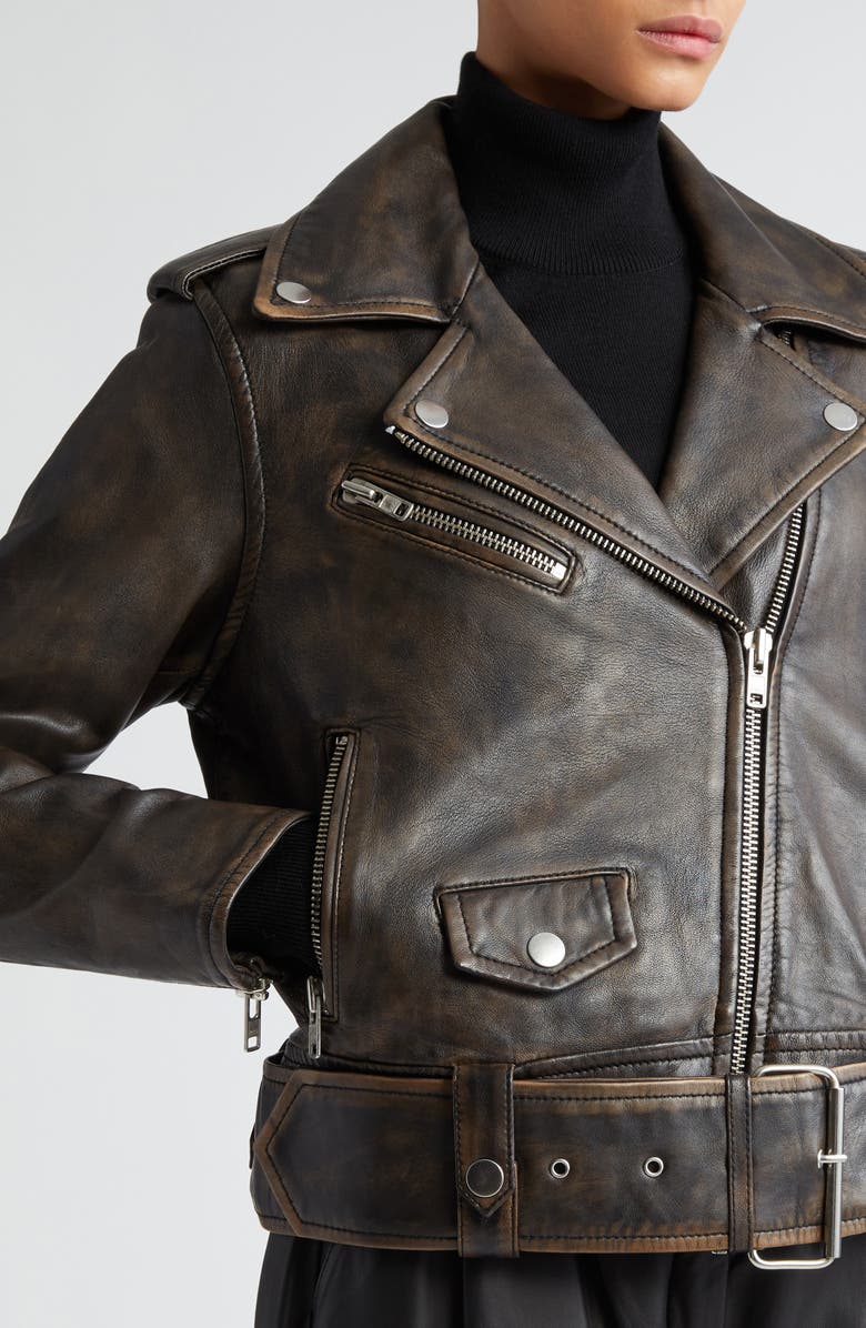 Stand Studio Icon Leather Biker Jacket, Alternate, color,