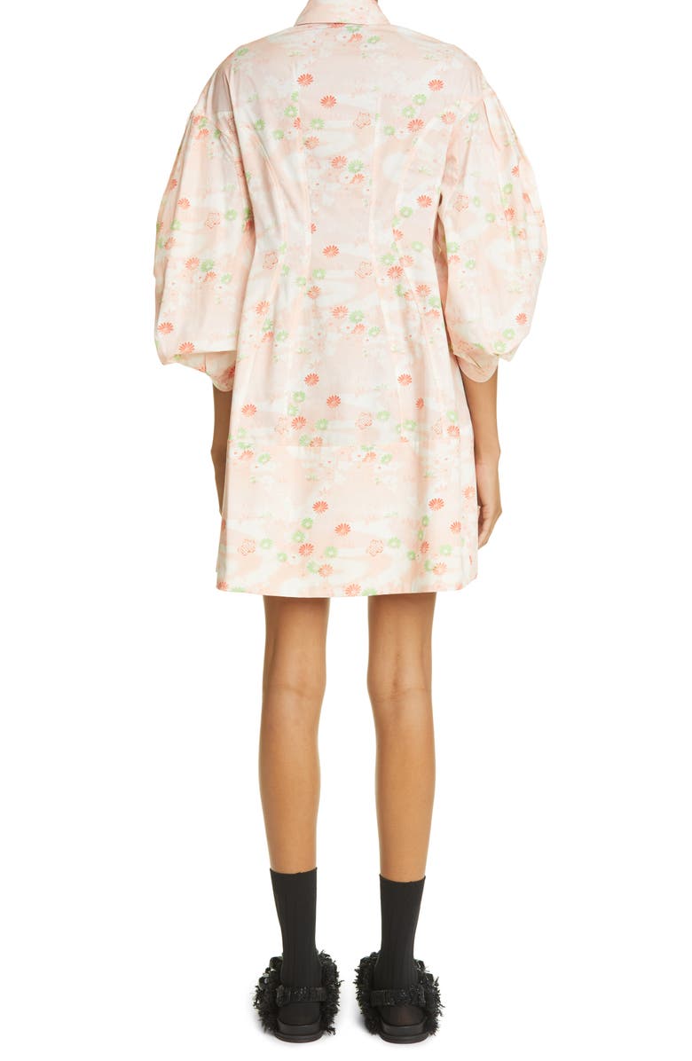Simone Rocha Floral Puff Sleeve Cotton Dress, Alternate, color,
