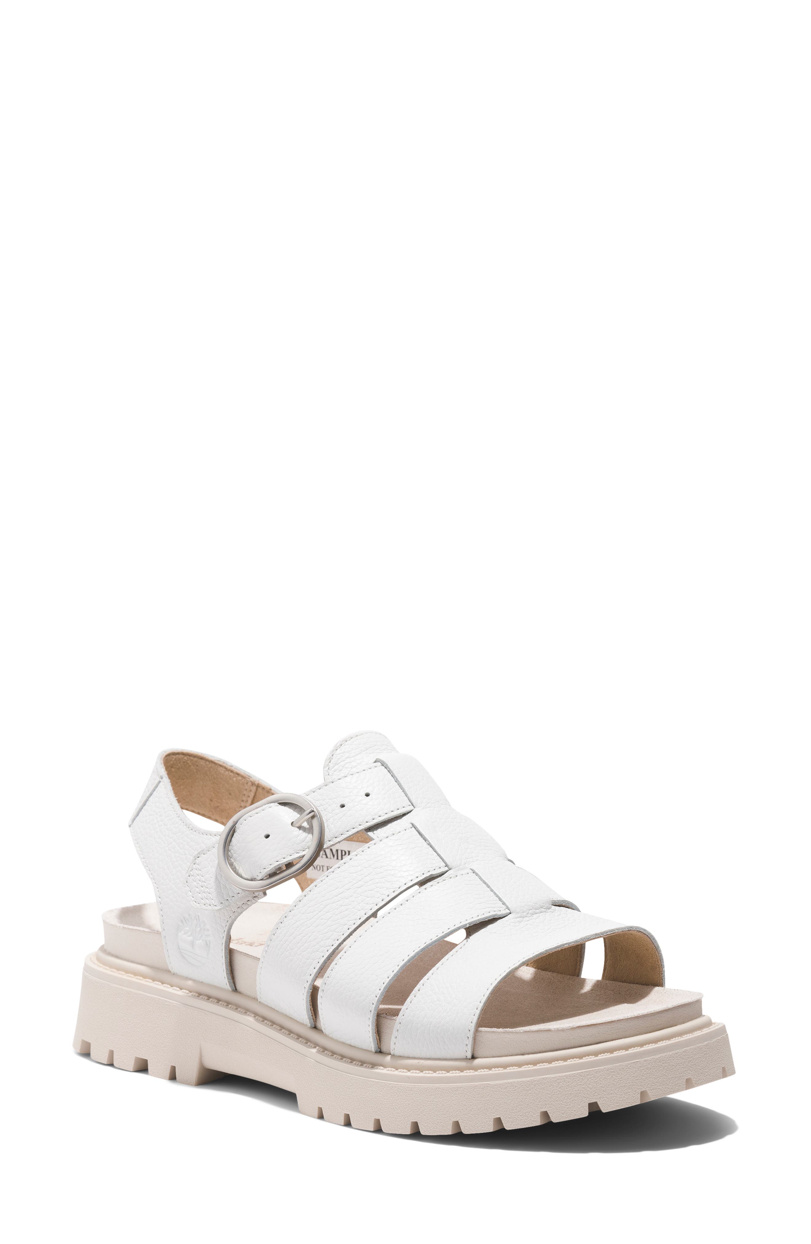 Clairemont Way Fisherman Sandal, Main, color, WHITE FULL GRAIN