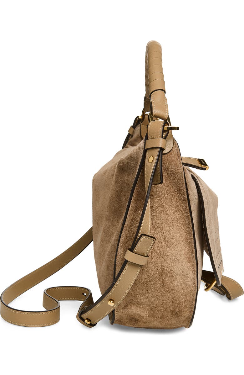 Chloé Small Marcie Suede Shoulder Bag, Alternate, color, Boyish Brown
