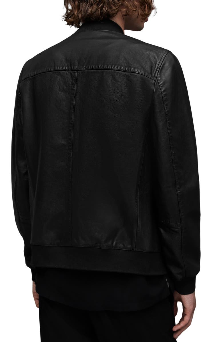 AllSaints Tyro Leather Bomber Jacket, Alternate, color, 