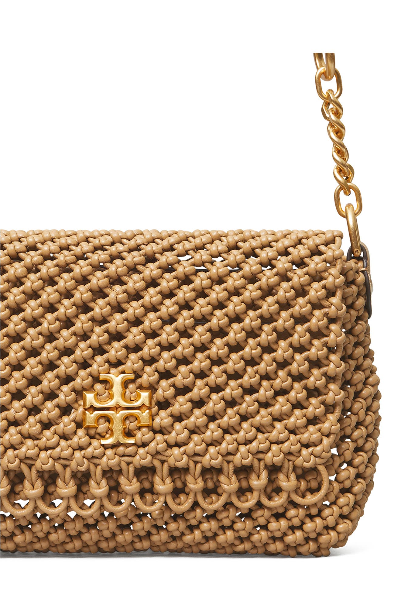 Tory Burch Kira Knotted Leather Shoulder Bag, Alternate, color, 