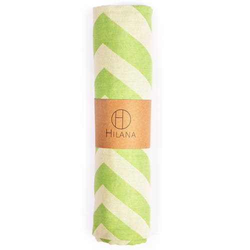 Eco Hilana Mersin Chevron Towel / Blanket In Green