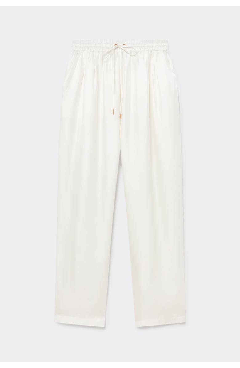 SILK LAUNDRY TWILL SLOUCH PANTS WHITE, Alternate, color, White