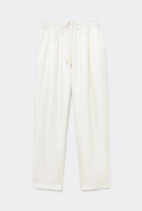 Silk Laundry Twill Slouch Pants White In White