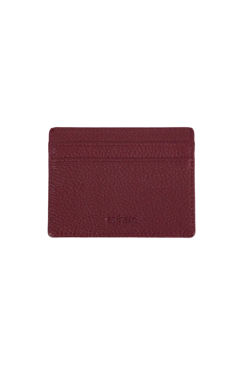 Leather Card Holder, Main, color, Burgundy