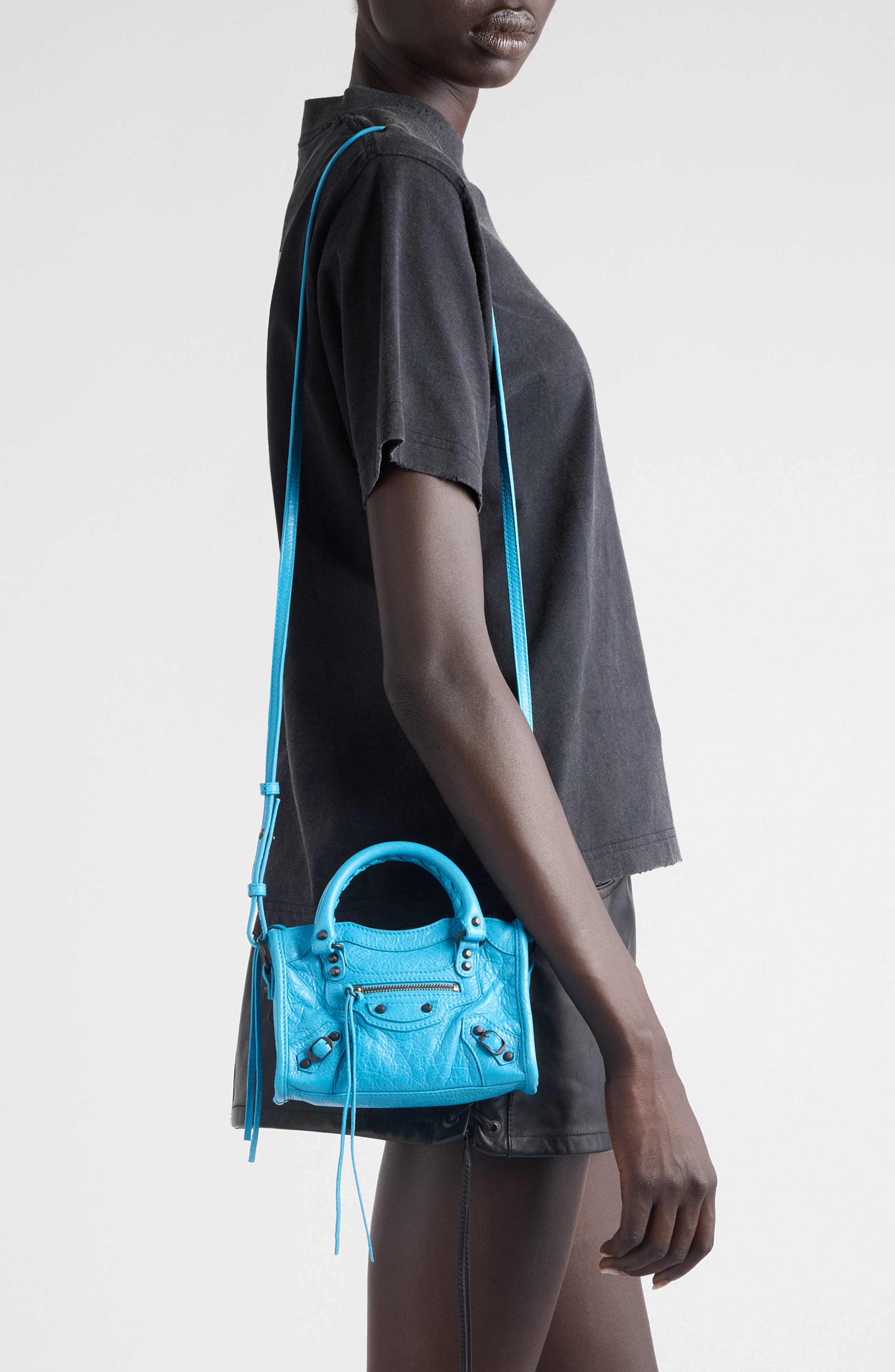 Nano Le City Leather Convertible Crossbody Bag, Alternate, color, 4515 BLEU CYAN