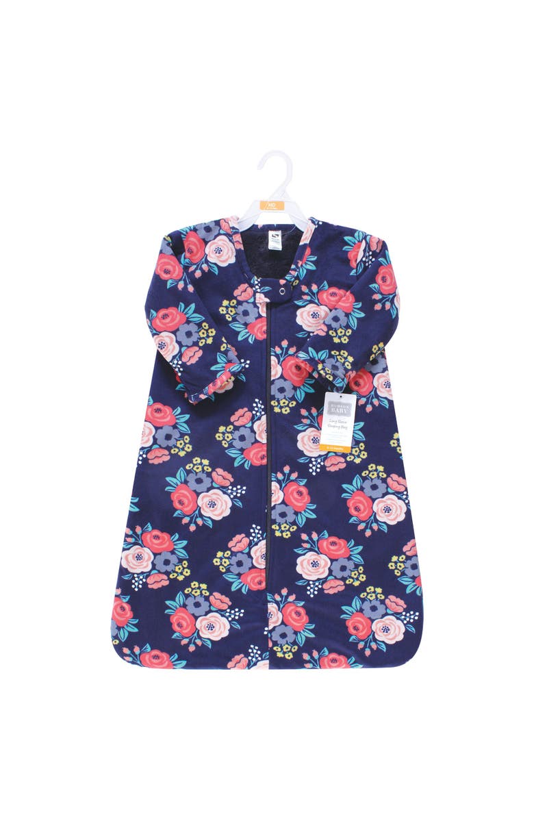 Hudson Baby Cozy Long-Sleeve Faux Fur Sleep Sack, Alternate, color, Navy Bold Floral