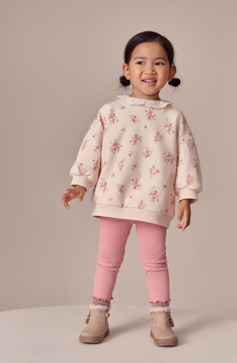 NEXT Kids' Floral Sweatshirt & Leggings Set, Alternate, color, Pink