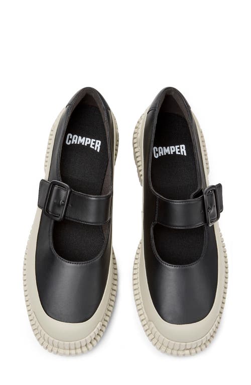 Camper Pix Buckled Leather Ballet Flats In Black