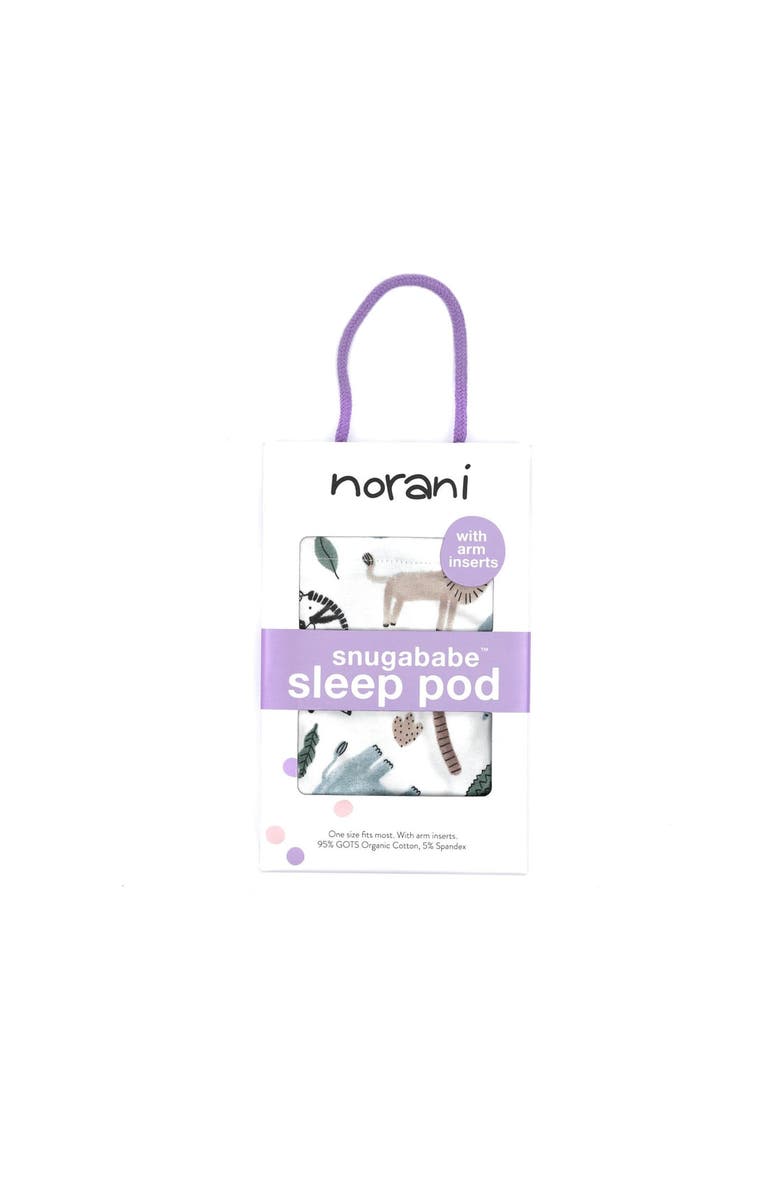 Norani Organic Snugababe Swaddle Sleep Pod with Arm Inserts, Alternate, color, Safari Animals