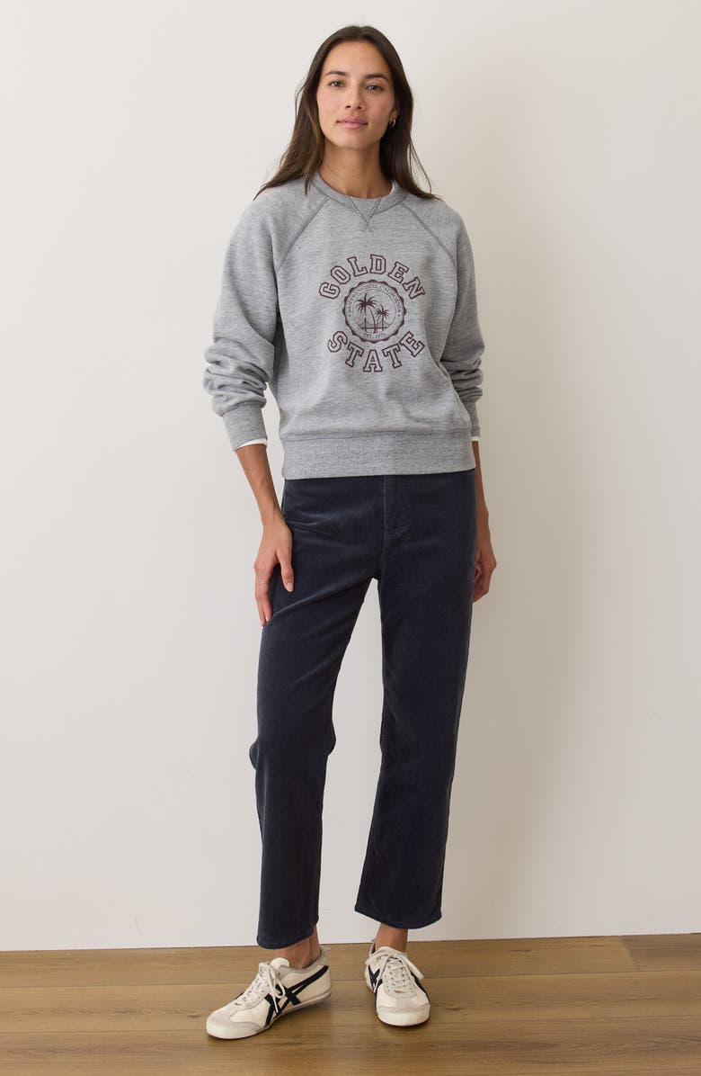 Marine Layer Charlie Corduroy Ankle Straight Leg Pants, Alternate, color, Navy