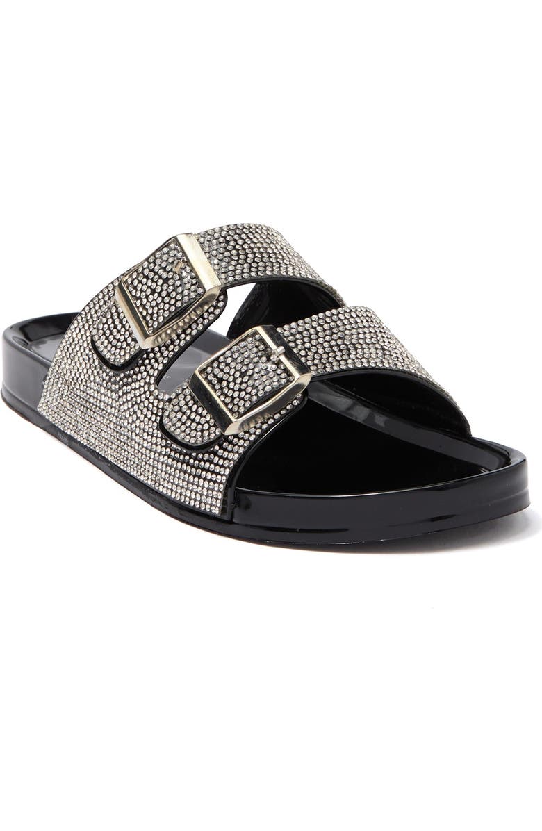 WILD DIVA LOUNGE Amar Rhinestone Embellished Slide Sandal, Main, color,