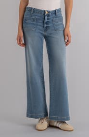 KUT from the Kloth Meg Patch Pocket High Waist Ankle Wide Leg Jeans