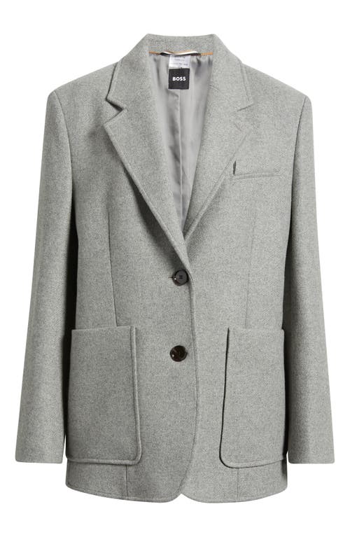 Shop Hugo Boss Boss Jovanna Wool Blend Jacket In Griffin Melange