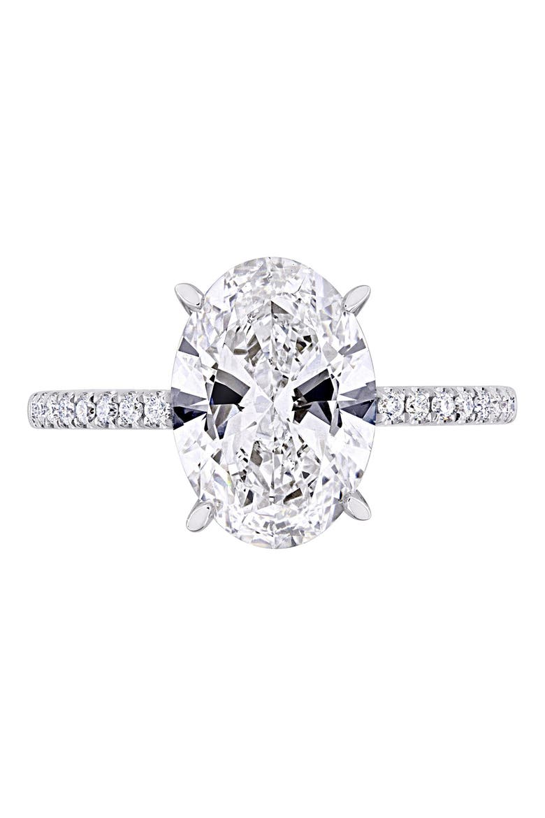 Oval Cut Lab  Diamond Engagement Ring 14K, Alternate, color, 3.16ct/White Gold