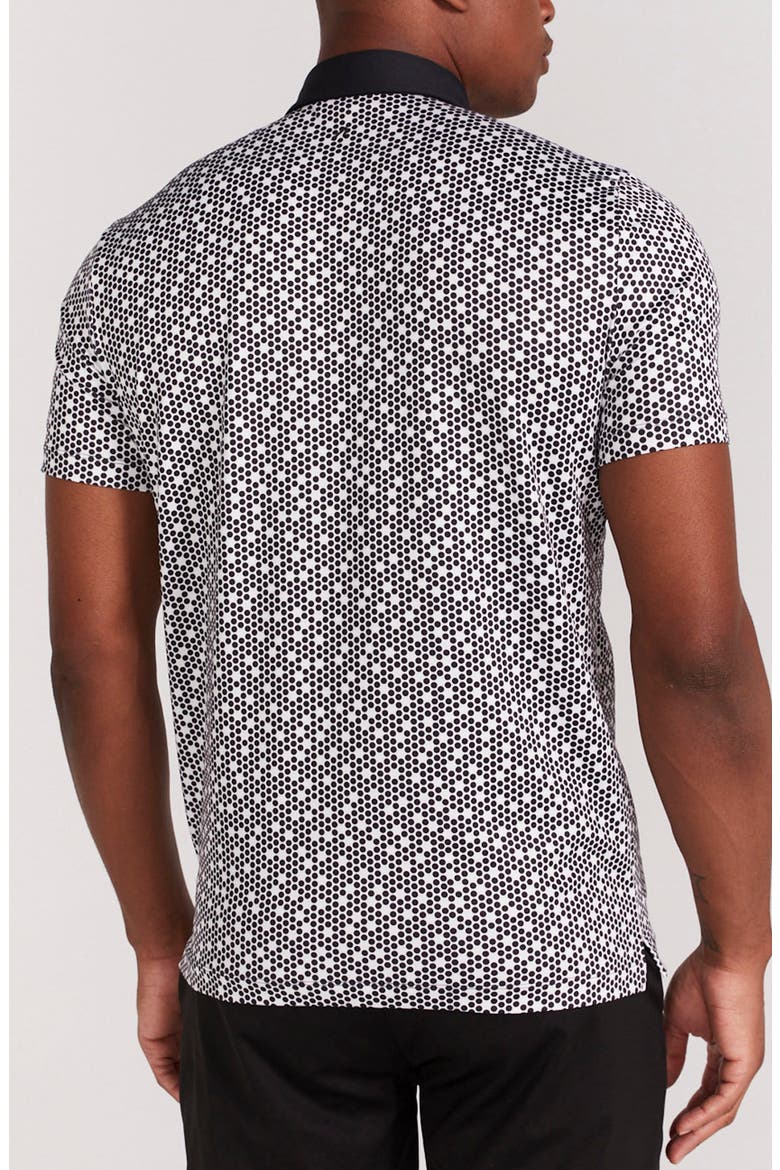 Clyde Dot Print Polo, Alternate, color, BLACK