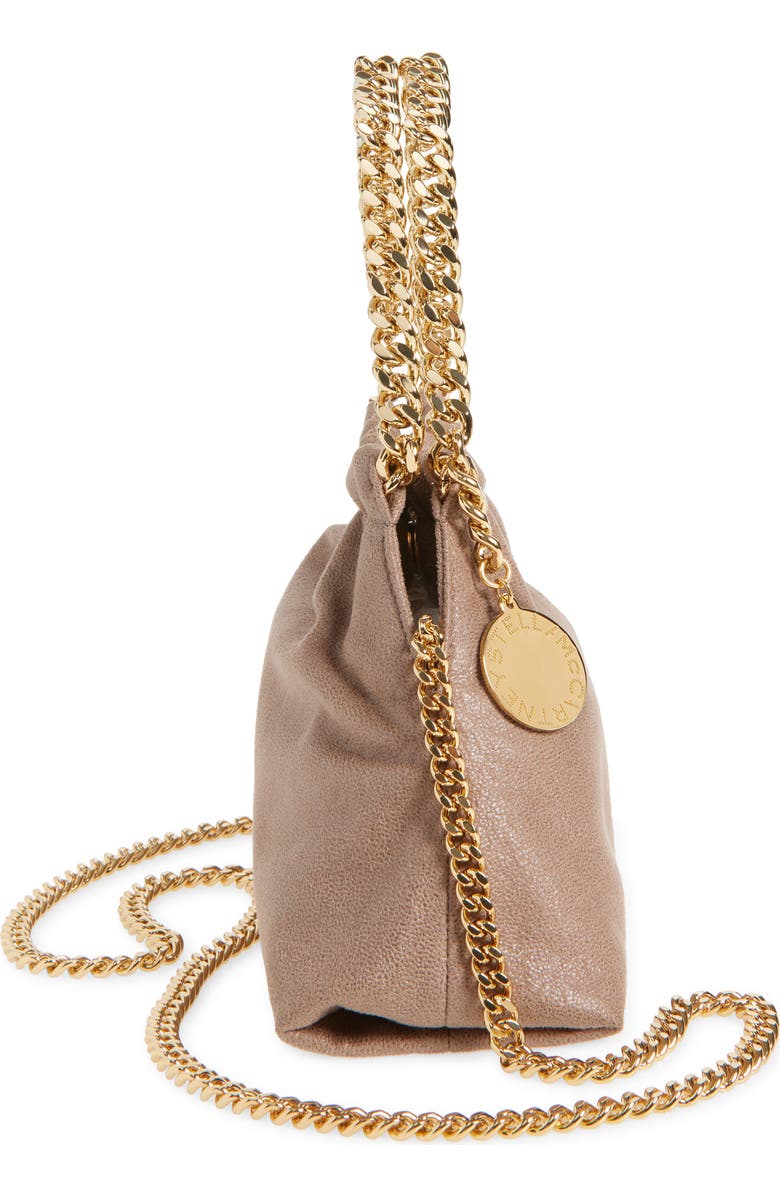 Stella McCartney Mini Falabella Metallic Faux Leather Drawstring Crossbody Bag, Alternate, color,