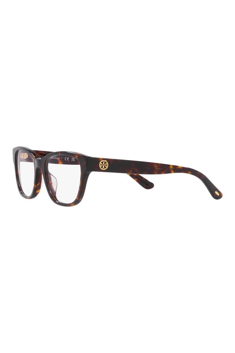 52mm Rectangular Optical Glasses, Alternate, color, DARK TORT