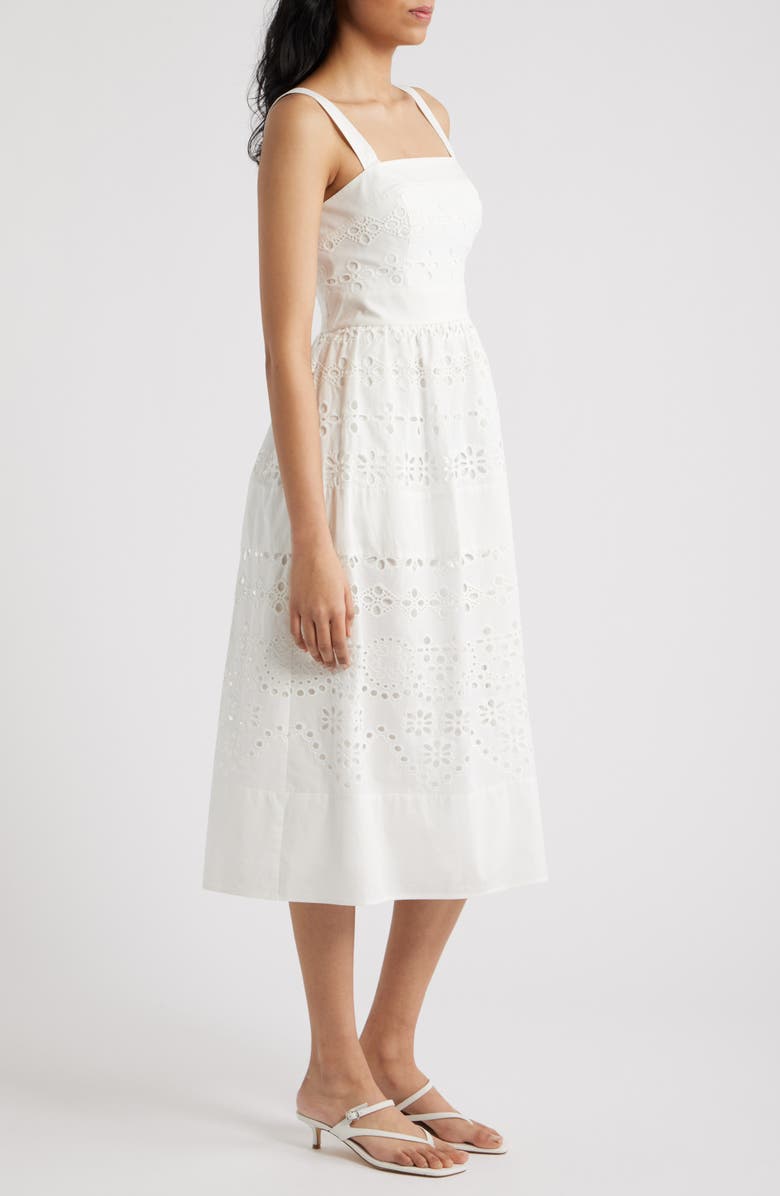 Sam Edelman Cotton Eyelet Midi Dress, Alternate, color, White