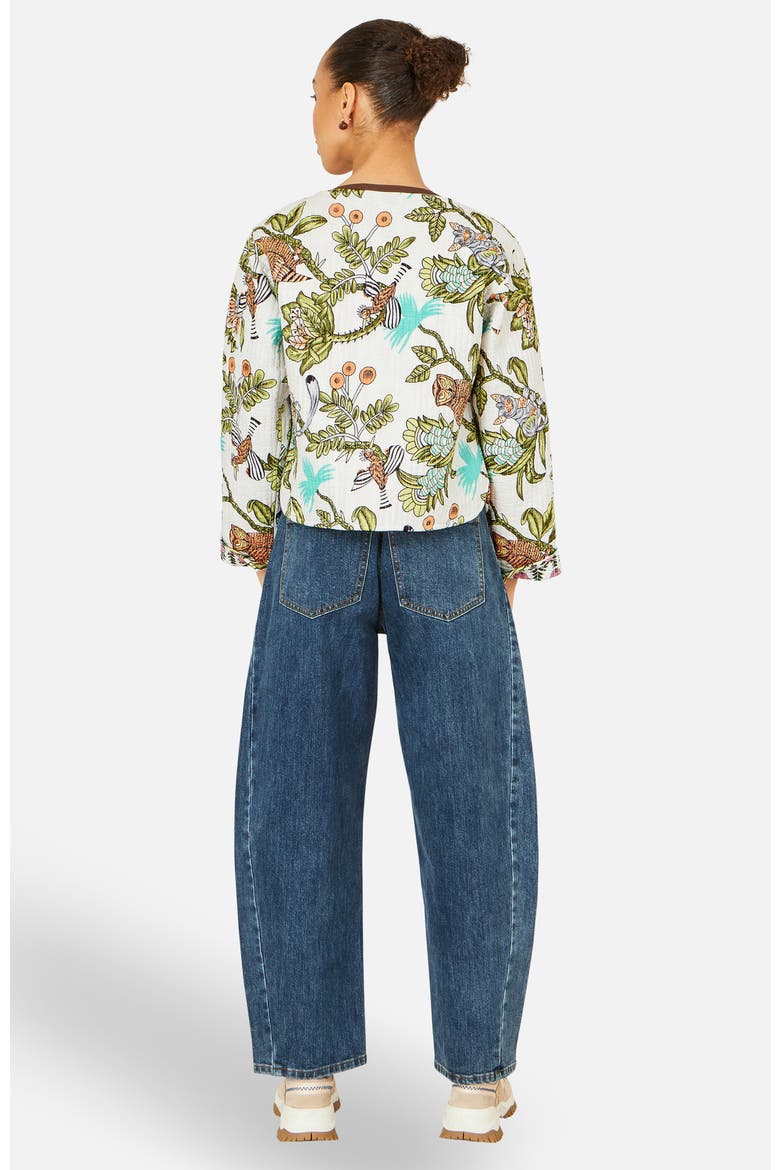 Print Reversible Cotton Jacket, Alternate, color, White