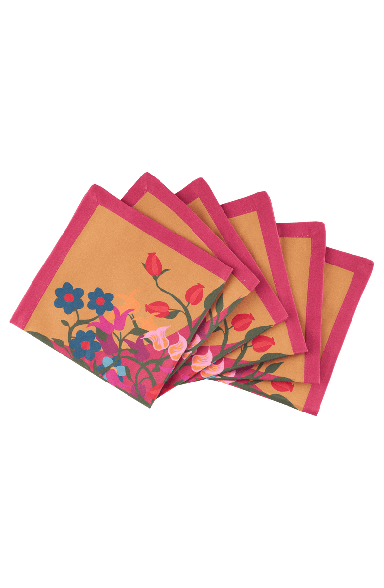 Sophie Williamson Design Napkins - Set of 6, Main, color, Orange