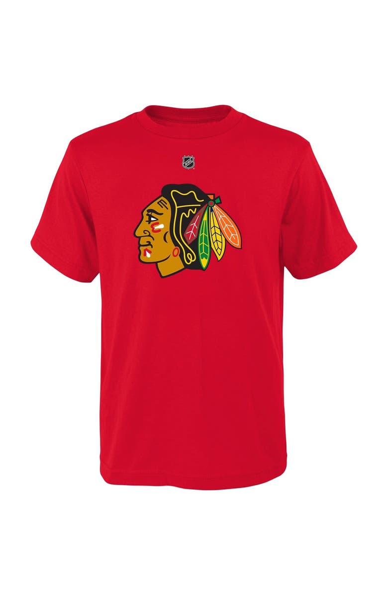 Outerstuff Preschool Connor Bedard Red Chicago Blackhawks Authentic Stack Name & Number T-Shirt, Alternate, color, 