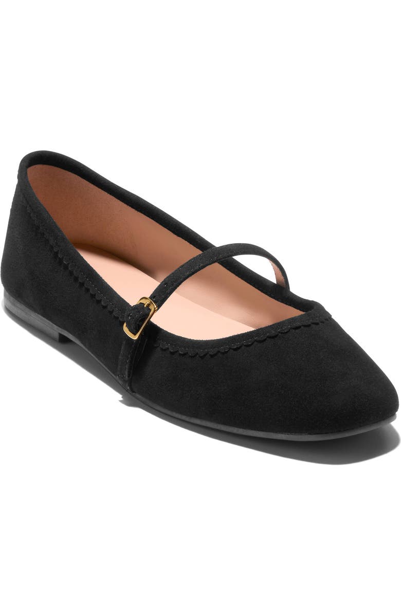 Cole Haan Yelena Mary Jane Flat, Main, color, Black Suede
