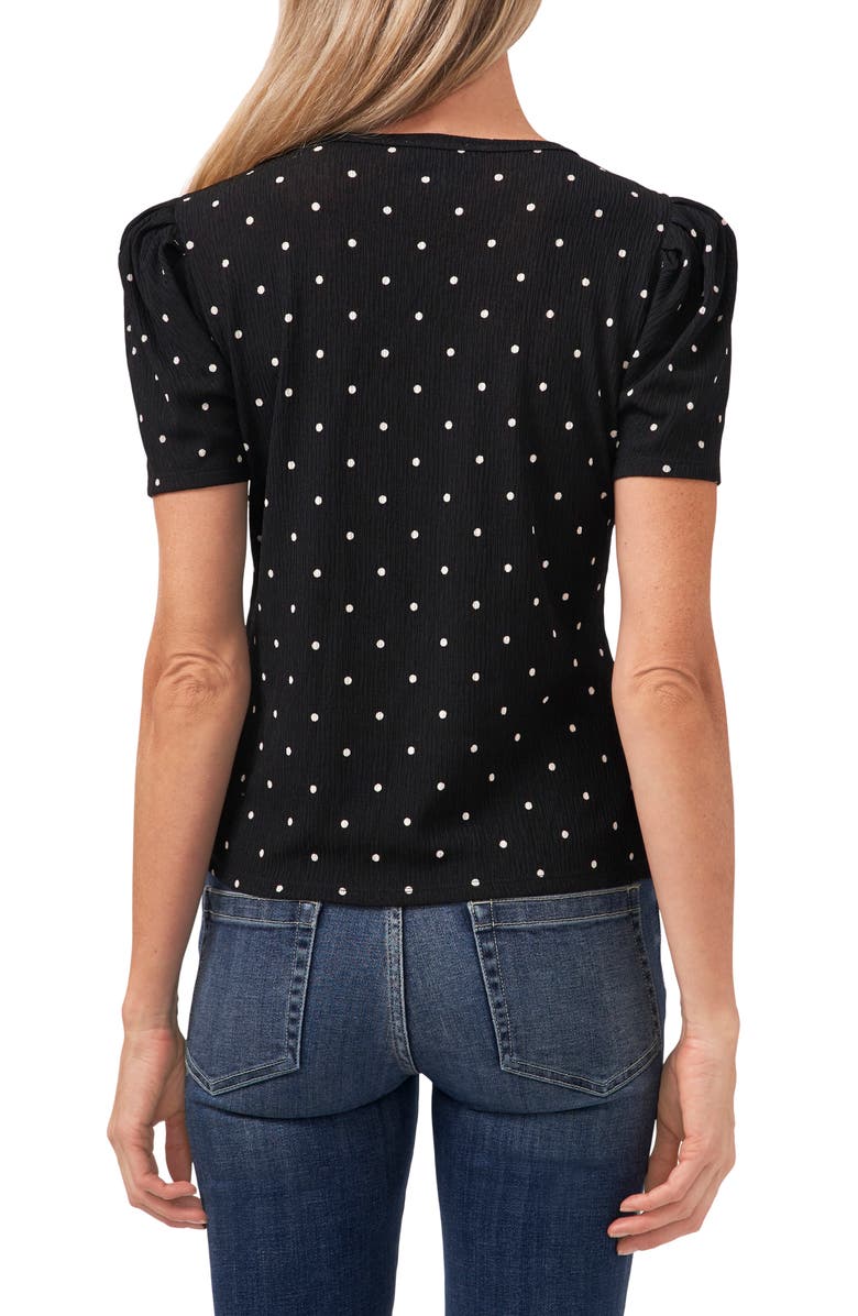 CeCe Puff Sleeve Polka Dot Blouse, Alternate, color, 