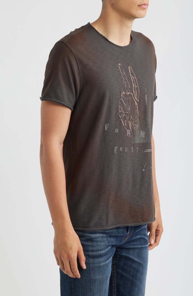 John Varvatos Raw Edge Graphic T-Shirt, Alternate, color, Deep Charcoal