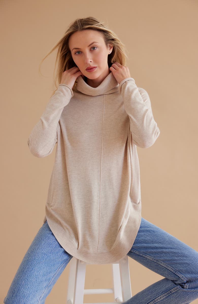 Caslon<sup>®</sup> Turtleneck Tunic Sweater, Alternate, color, 