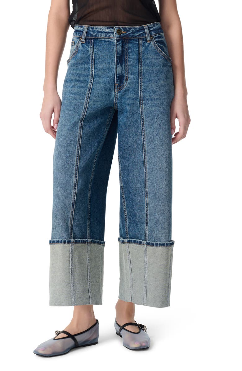 Robert Rodriguez Cuffed Cropped Barrel Leg Jeans, Main, color, Quarrystone