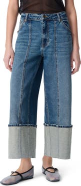 Robert Rodriguez Cuffed Cropped Barrel Leg Jeans
