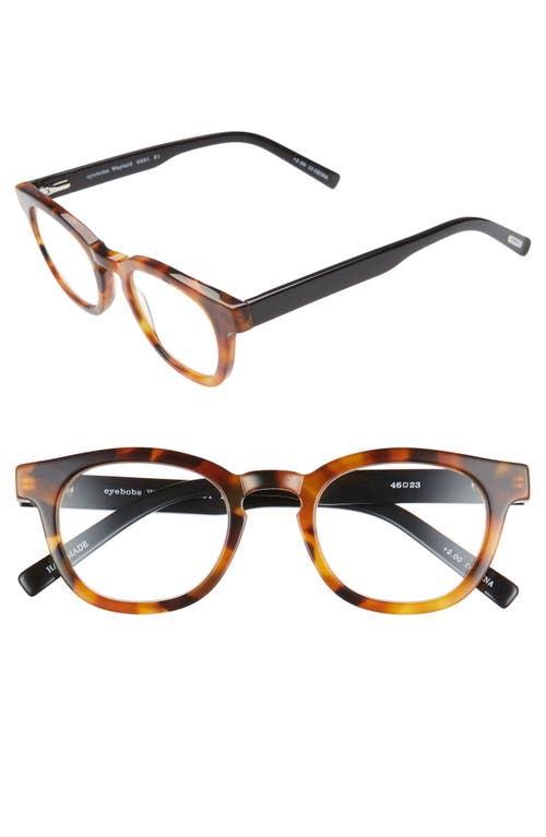 Eyebobs Waylaid 45mm Round Reading Glasses In Pecan Tortoise Stripe