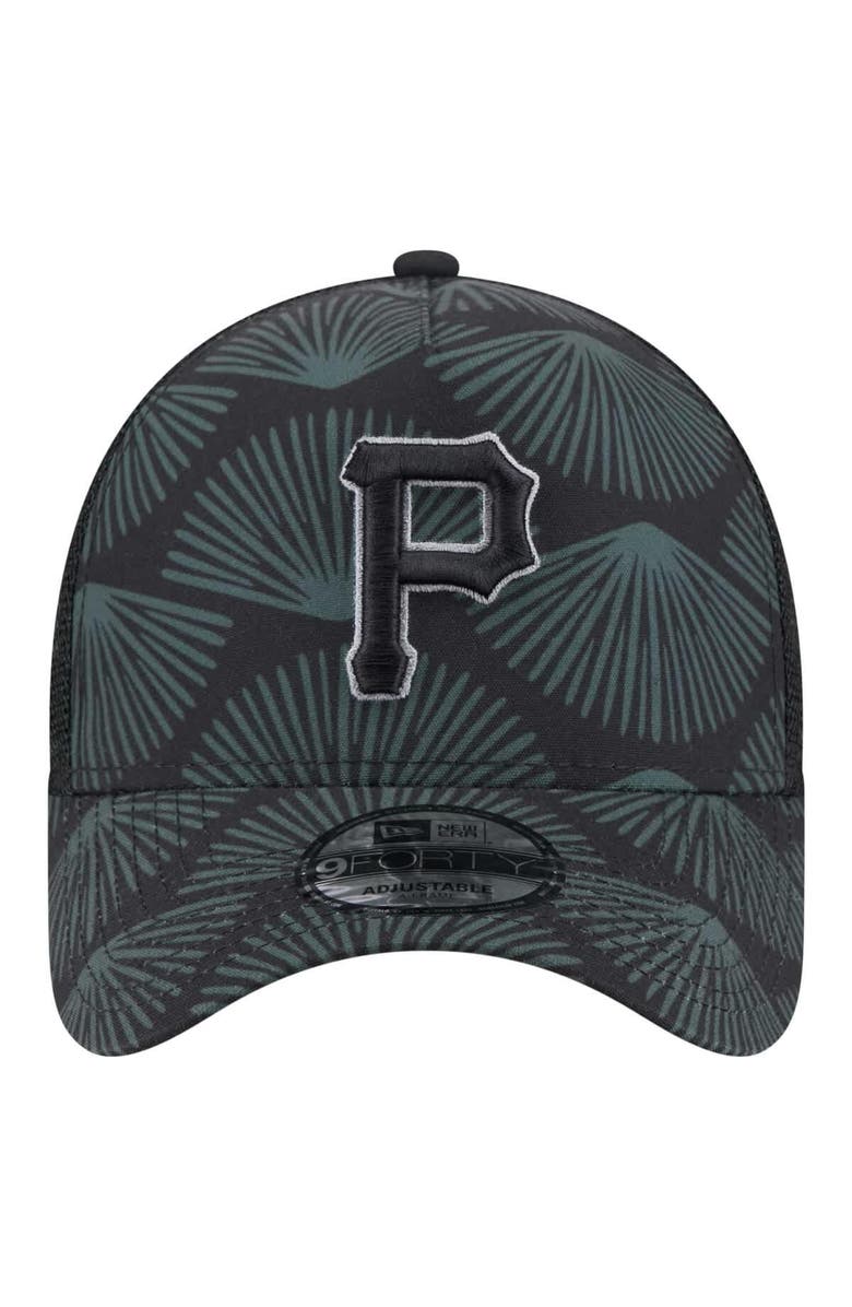 New Era Men's New Era Black Pittsburgh Pirates 9FORTY A-Frame Trucker Adjustable Hat, Alternate, color, Black
