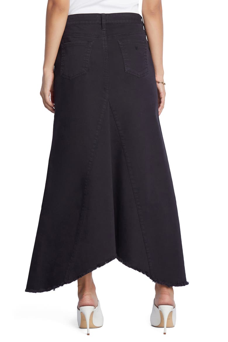 Selma Pieced Asymmetric Denim Maxi Skirt, Alternate, color, TRUE BLACK