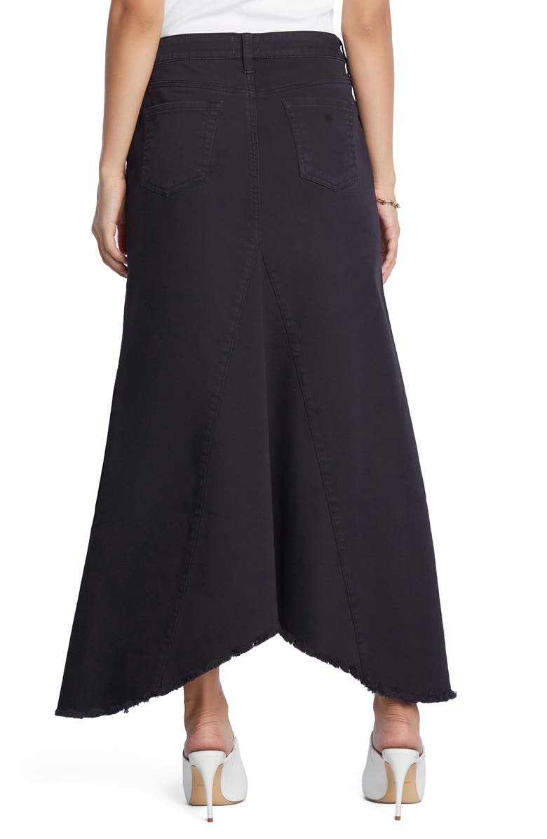 Wash Lab Denim Selma Pieced Asymmetric Denim Maxi Skirt, Alternate, color, True Black