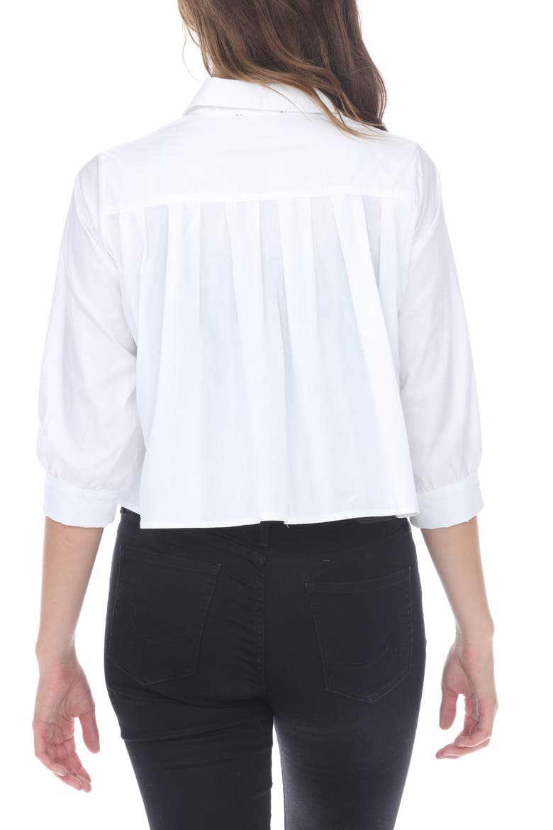 Smocked Babydoll Top, Alternate, color, WHITE