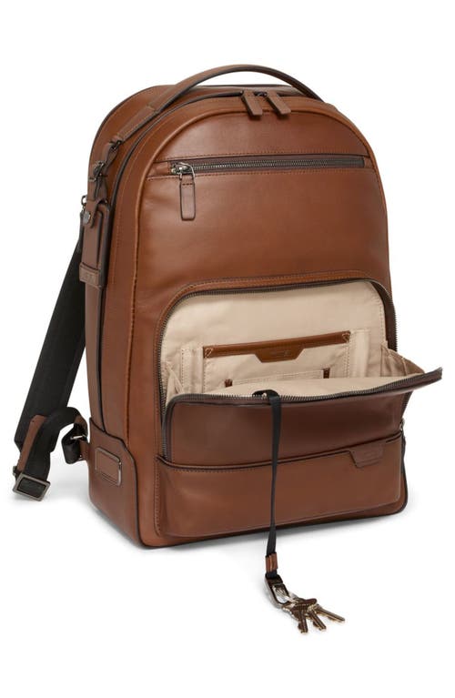 Tumi Warren Leather Backpack In Cognac