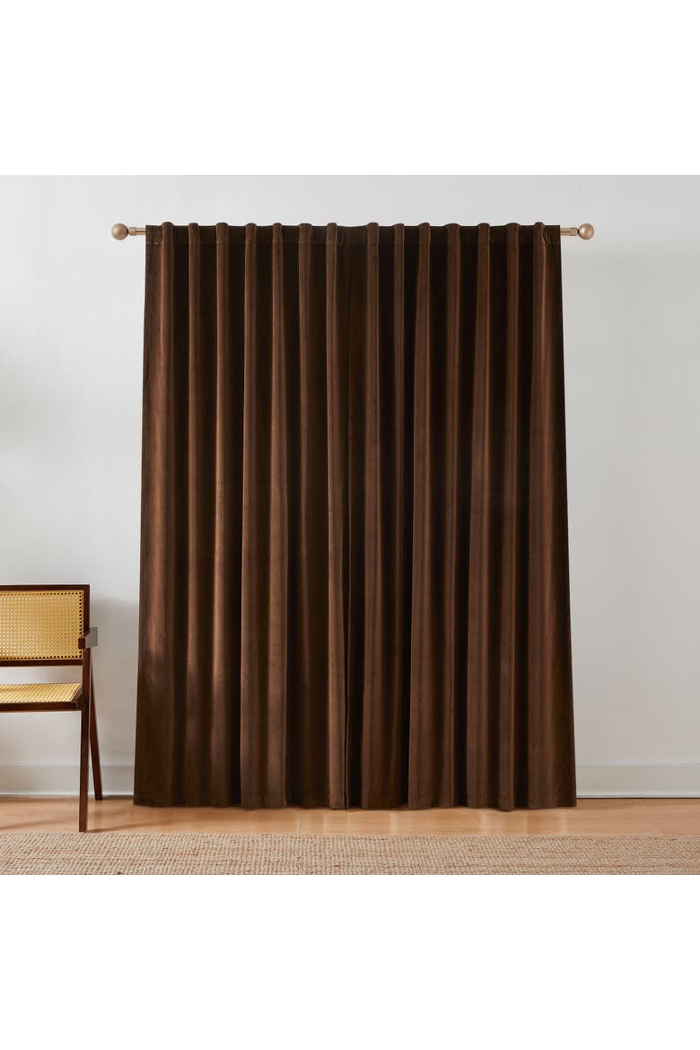 Terran Velvet Blackout Window Panel, Alternate, color, Brown