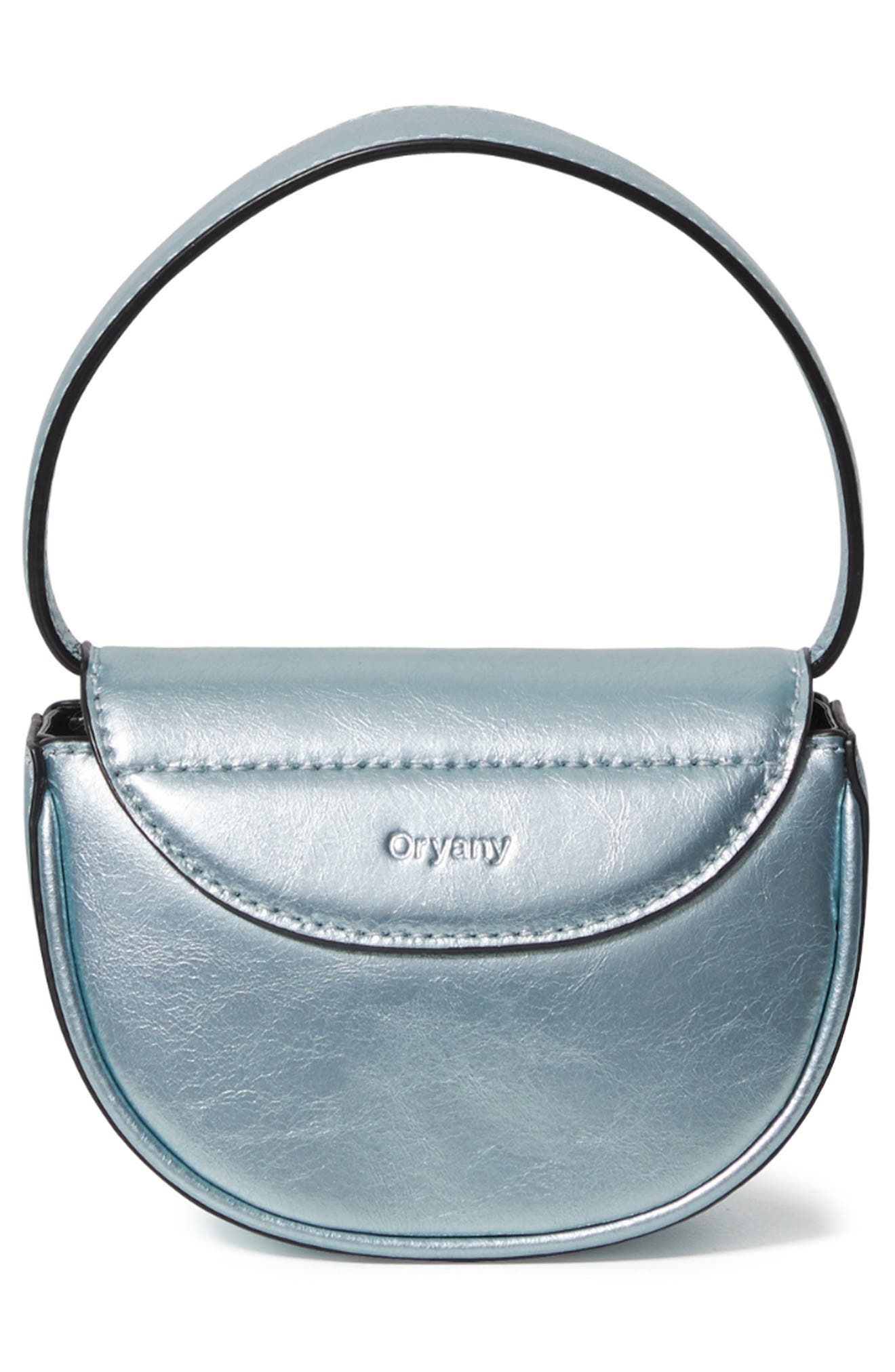 Oryany Petite Lottie Leather Top Handle Bag, Alternate, color, Blue Silver