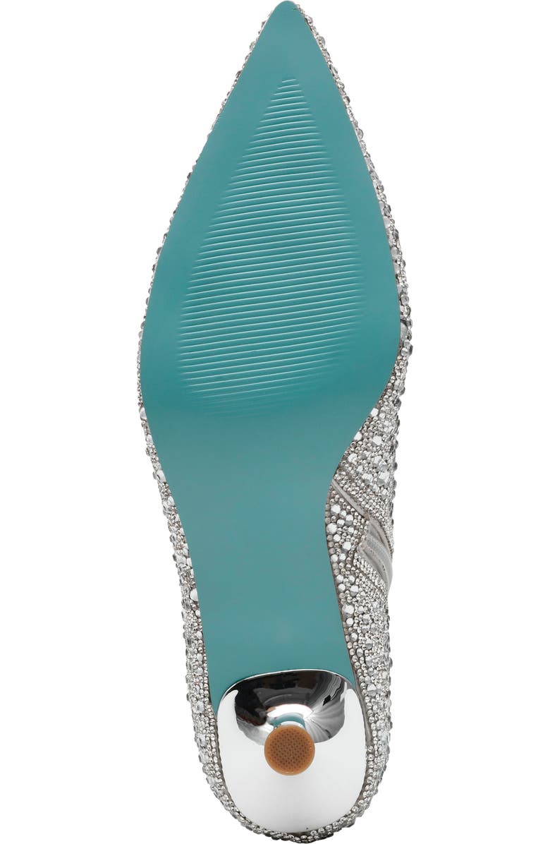 Betsey Johnson Ash Embellished Pointed Toe Kitten Heel Bootie, Alternate, color,