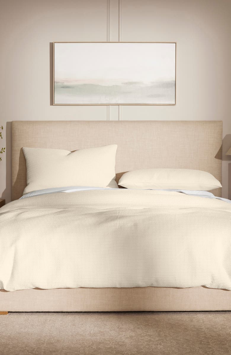 Boll & Branch Waffle Weave Organic Cotton Duvet Cover & Sham Set, Alternate, color, Natural