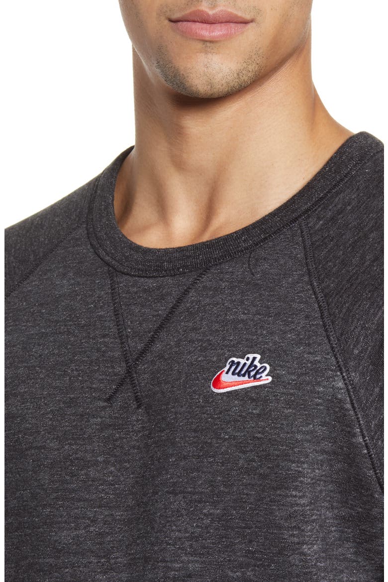 Sportswear Heritage Crewneck Sweatshirt, Alternate, color, BLACK/ HEATHER