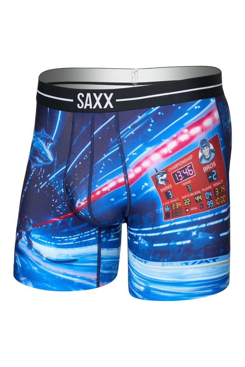 Volt Breathable Sim Fit Mesh Boxer Briefs, Alternate, color, SHARKS VS BROS-BLUE